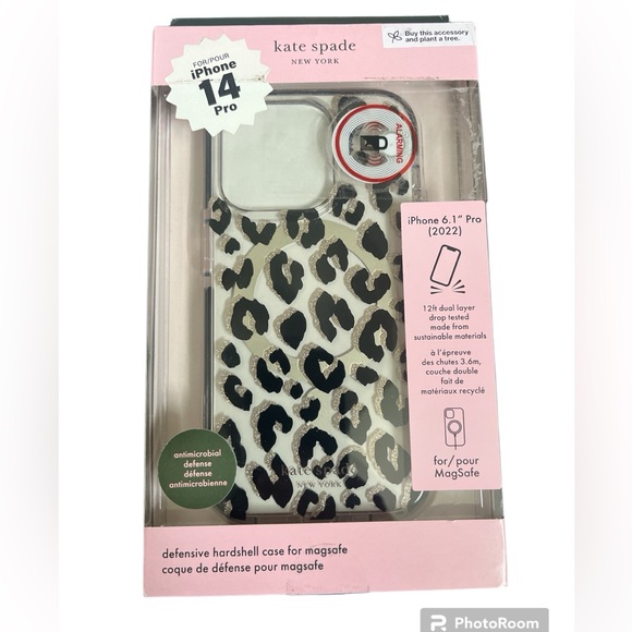 kate spade Accessories - NEW KATE SPADE HARDSHELL CASE FITS iPhone 14 PRO. Cheetah pattern